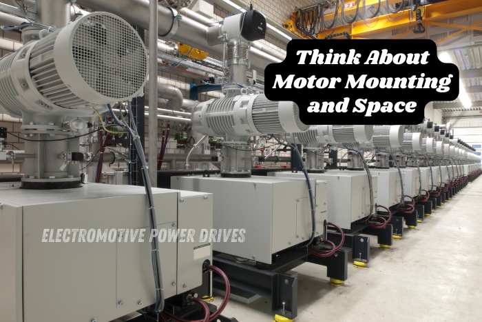 Industrial motor installation by EMP DRIVE in Coimbatore – Efficient motor mounting and space management for large-scale manufacturing units