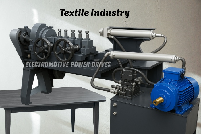 Industrial motor by EMP DRIVE in Coimbatore used in the textile industry – durable and energy-efficient motor providing smooth and reliable