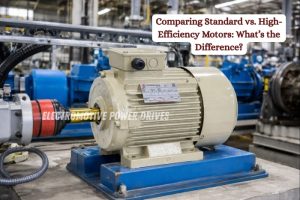 Standard and high-efficiency electric motor by EMP DRIVE in Coimbatore – industrial motor setup used to compare performance