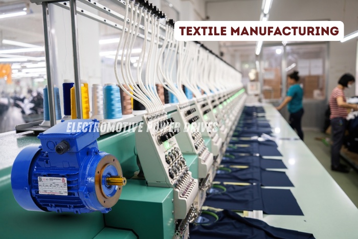 Textile manufacturing unit powered by high-performance motors from EMP DRIVE in Coimbatore, ensuring smooth operation
