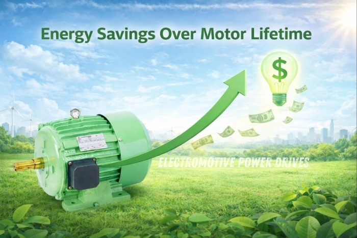 Electromotive Power Drives, Coimbatore, highlighting long-term energy savings and reduced electricity costs
