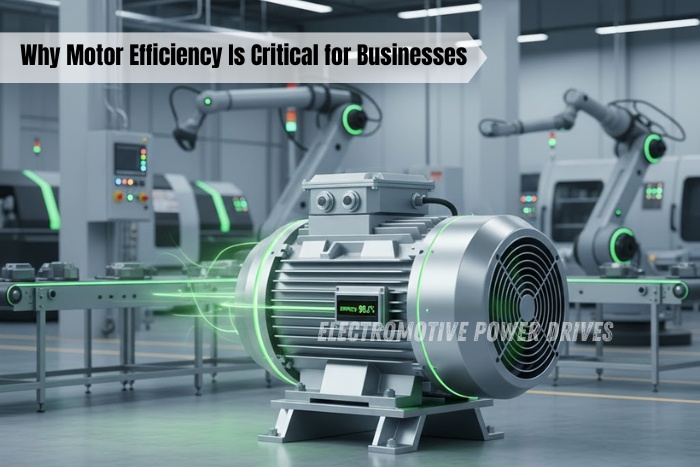 High-efficiency industrial electric motor by EMP Drive in Coimbatore, operating in an automated manufacturing unit