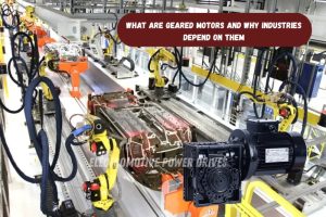 High-performance geared electric motor manufactured in Coimbatore by EMP Drive for heavy-duty industrial applications