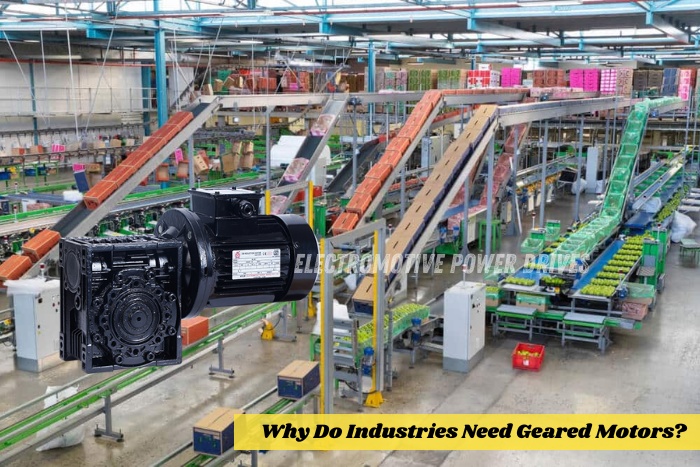 High-performance industrial geared motor manufactured in Coimbatore by EMP Drive for material handling applications