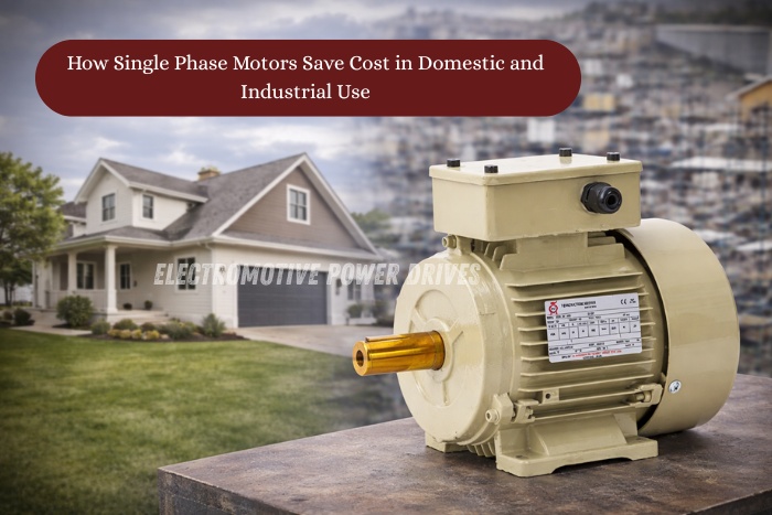 Single phase motor by EMP Drive Coimbatore used in domestic and industrial applications for cost savings